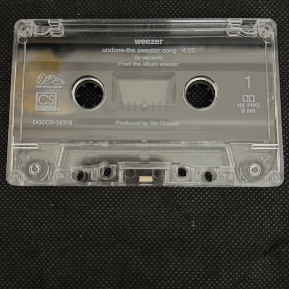 Vintage 1994’s cassette tape- Weezer- single Undone - The Sweater Song & Holiday